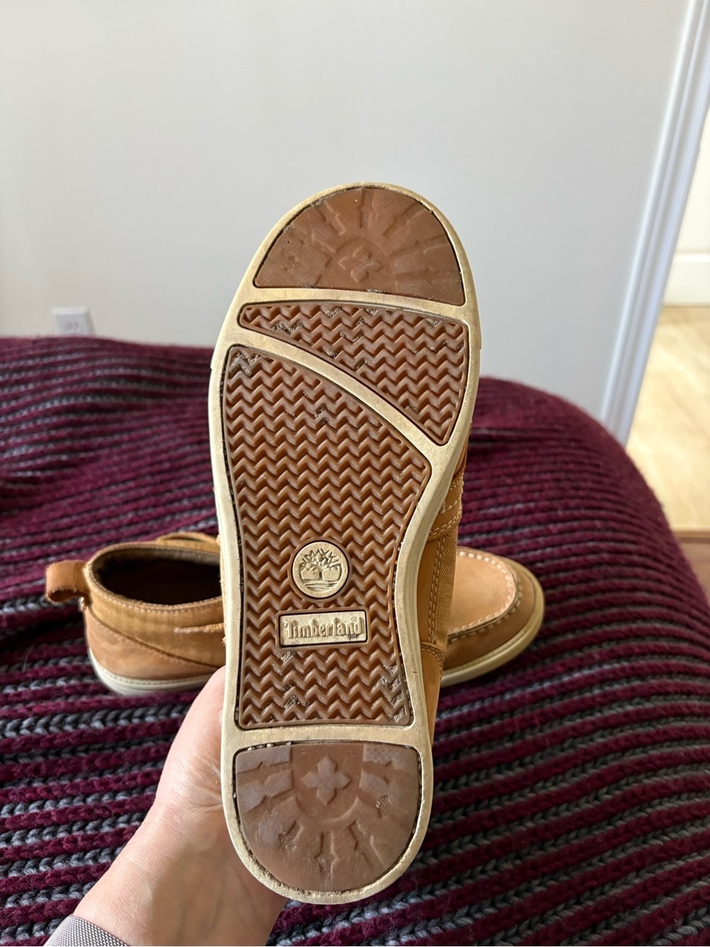Timberland Men’s Tan Leather & Canvas Chukka Sneakers - Picture 7 of 15